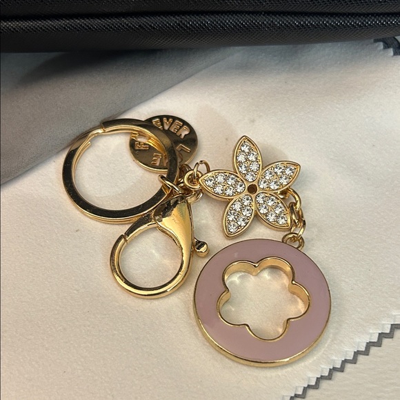 Accessories - Gold and Pink Floral Keychain